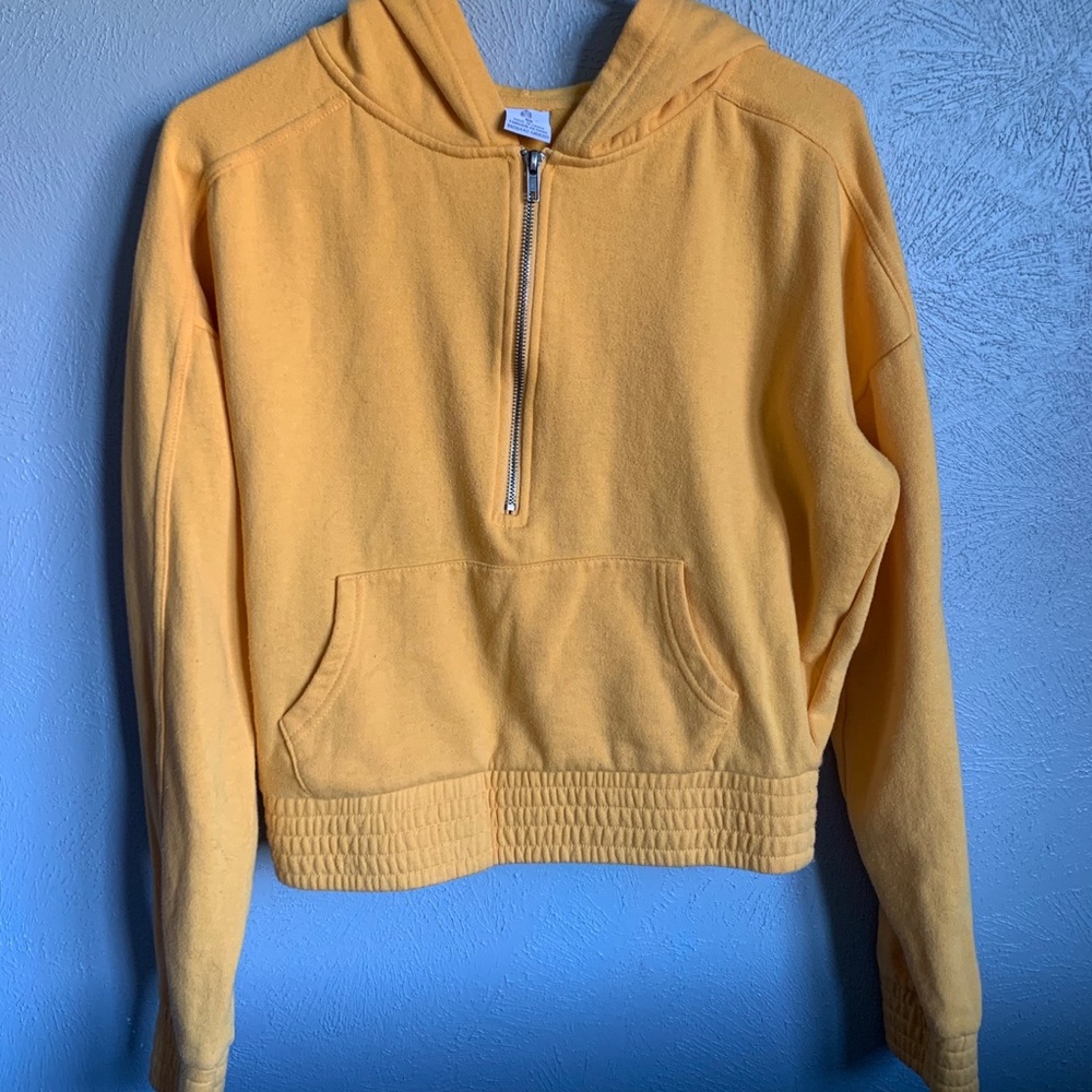 Cropped Half zip up hoodie